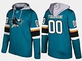 Sharks Men's Customized Name And Number Teal Adidas Hoodie,baseball caps,new era cap wholesale,wholesale hats